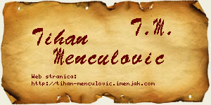 Tihan Menčulović vizit kartica